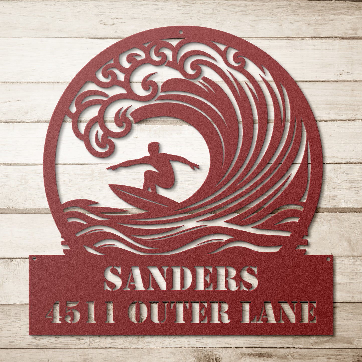 METAL WALL ART - Surfing Address Sign