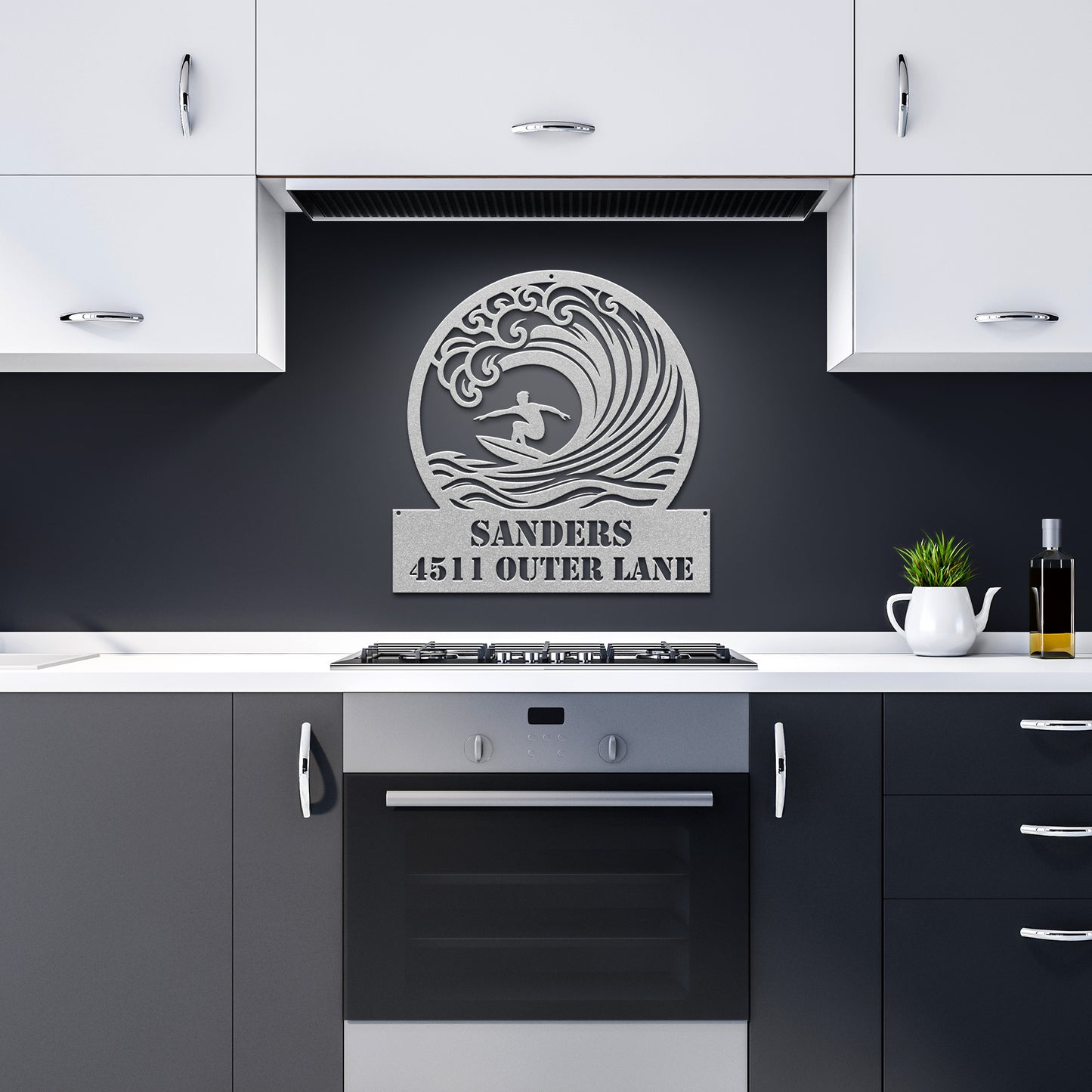 METAL WALL ART - Surfing Address Sign
