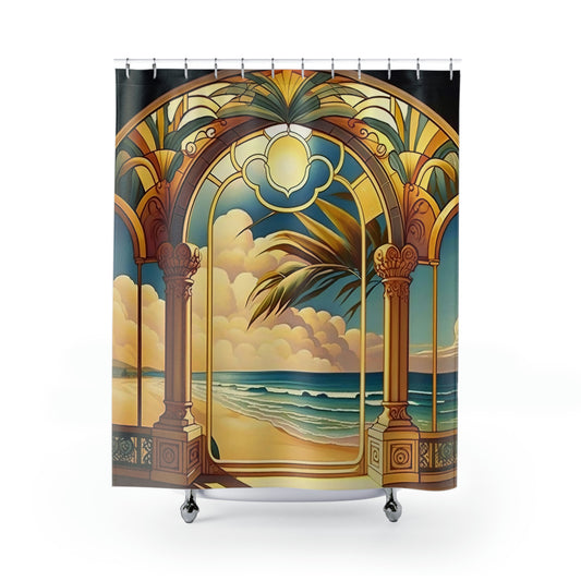 ART DECO - Shower Curtain - Beach, Home Decor, Bathroom Decor