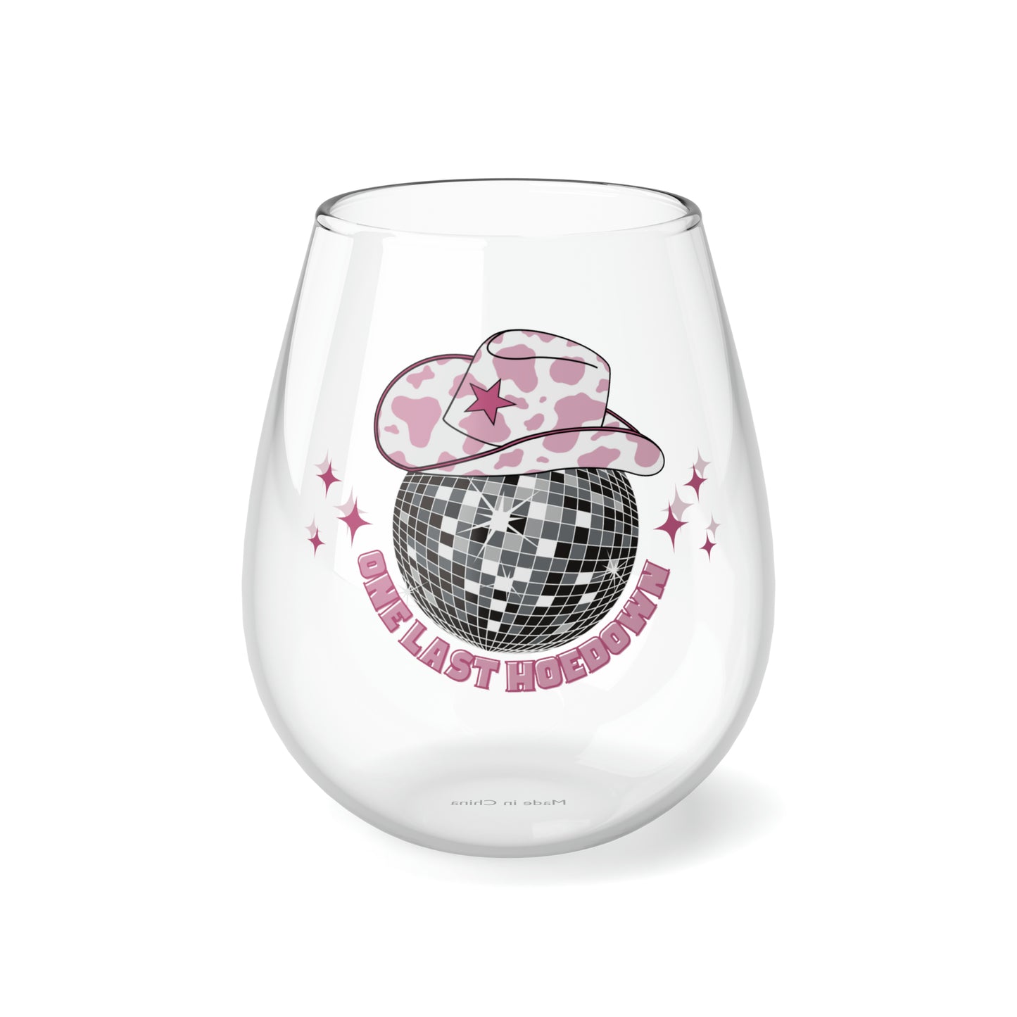 Bachelorette Wine Glass, Bachelorette Gift, Bridesmaid Gift, One Last Hoedown