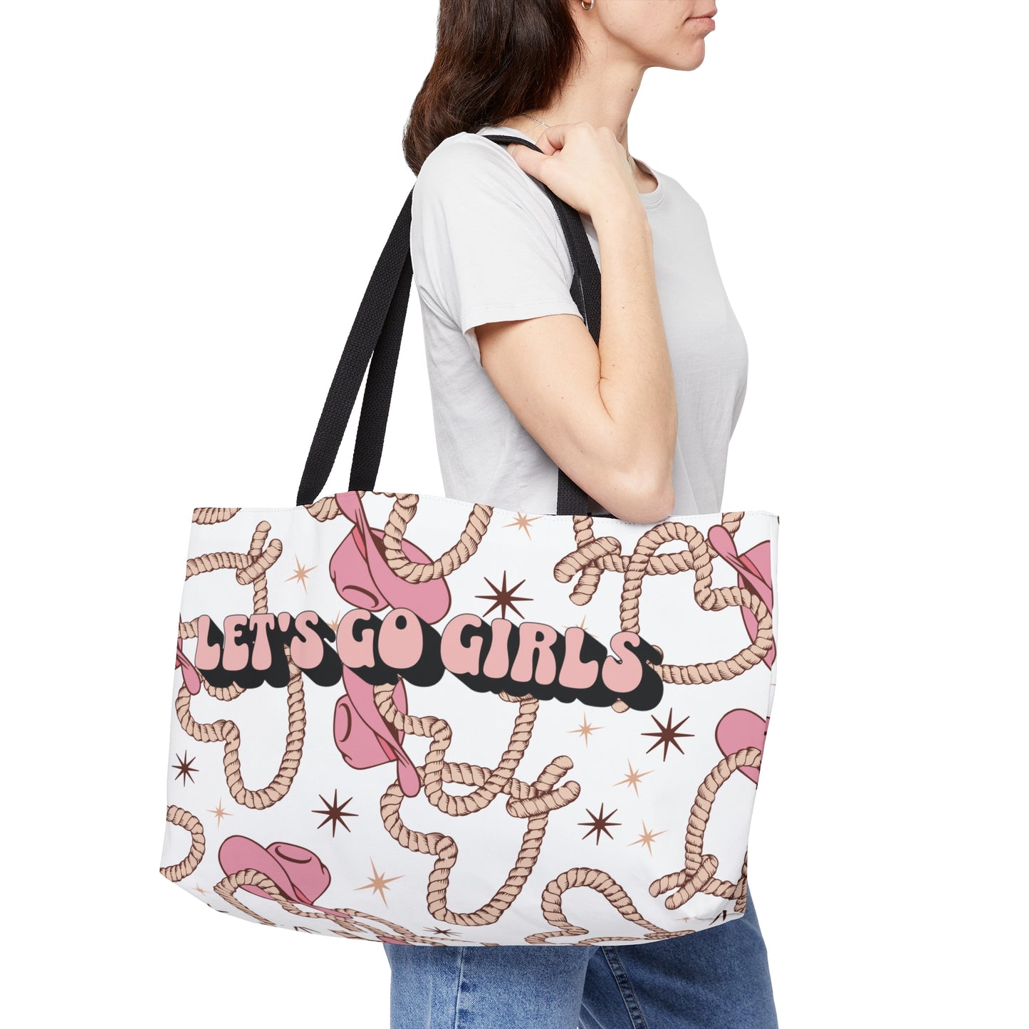 BACHELORETTE PARTY, Bachelorette, Girl's Weekend, Cowgirl Disco Weekender Tote Bag
